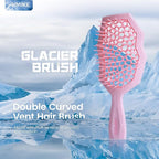 AIMIKE Glacier Detangling Brush, Pain-Free Detangler Brush for Curly Hair Wet & Dry Use, Glide Through Tangles with Ease, Vented Hairbrush for Women's 2c to 4c Curls, Pink