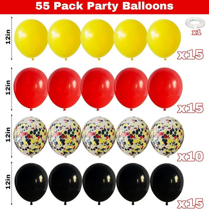 12Inch Red Yellow Black Balloons, Color Helium Party Balloon Yellow Red Black - Image 2