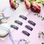 Chinco 24 Pcs Double Grip Hair Clips Metal Snap Clips Women Barrettes for Hair Making, Salon Supplies(Navy Blue,2 Inch)