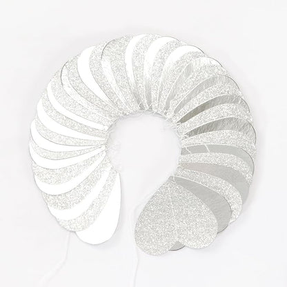 White -Silver Disco Party-Decoration Heart Garland - 52ft Birthday New Years - Image 3