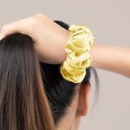 LILYSILK Silk Hair Scrunchies/Ties for Frizz & Breakage Prevention, 100% Mulberry, No Damage, Elastic ponytail Holders, 1Pc, Gold