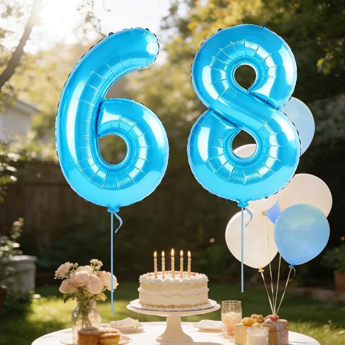 40 Inch Number 68 Balloons for 68th Birthday Party Decorations, 0-100 Jewelry - Image 3