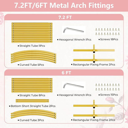 Metal Arch Backdrop Stand, 7.2FT+6FT Wedding Arch Frame, Balloon Arch Backdrop - Image 5