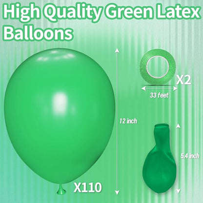 Green Balloon 110pcs, 12 Inch Thickened Latex Party Balloons Helium Bright Color - Image 5