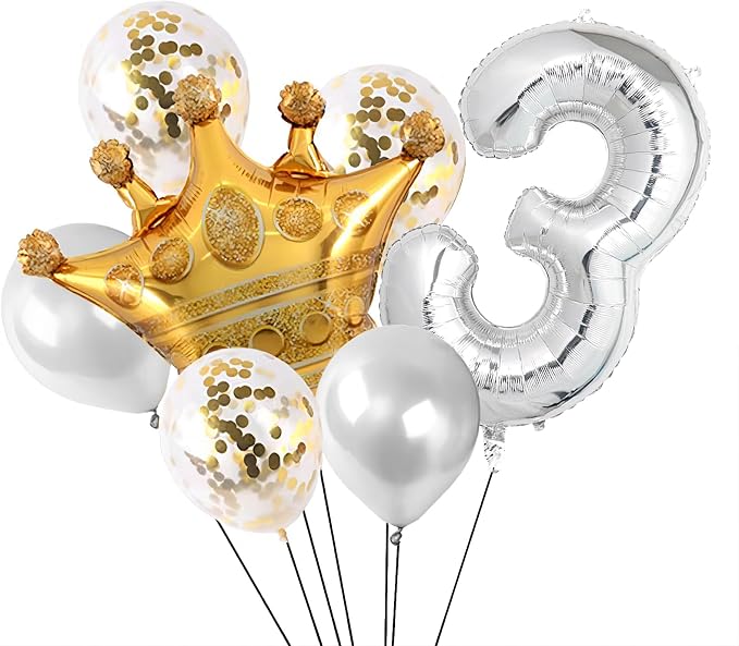 40 Inch Silver Number Balloons, Helium Mylar Foil Number Balloons - Image 2