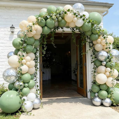 40pcs Sage Green Balloons, 12inch Matte Boho Green Balloons | Balloons - Image 3