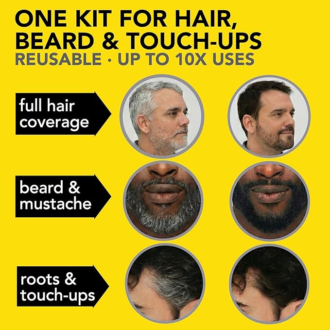 2X Reusable Hair & Beard Dye System for Men – Up to 10 Uses | 7-Minute Natural-Looking Gray Coverage | No-Drip Cream with SkinArmour® – Cleverman (Medium Brown)