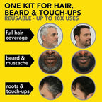 2X Pack Cleverman Hair & Beard Dye Kit for Men, All-in-One Reusable Mens Hair Color, Natural Gray Coverage, Ammonia-Free Beard Mustache Dye for Men (Medium Blond)