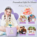 YOOLIFE Makeup Bag for Women - Personalized Makeup Pouch for Girlfriend Bridesmaid Wife | Travel Toiletry Bag for Her Mom | Skin Care Bag Birthday Gift for Sister Friend Mini Makeup Bag Sweet 16 Gifts