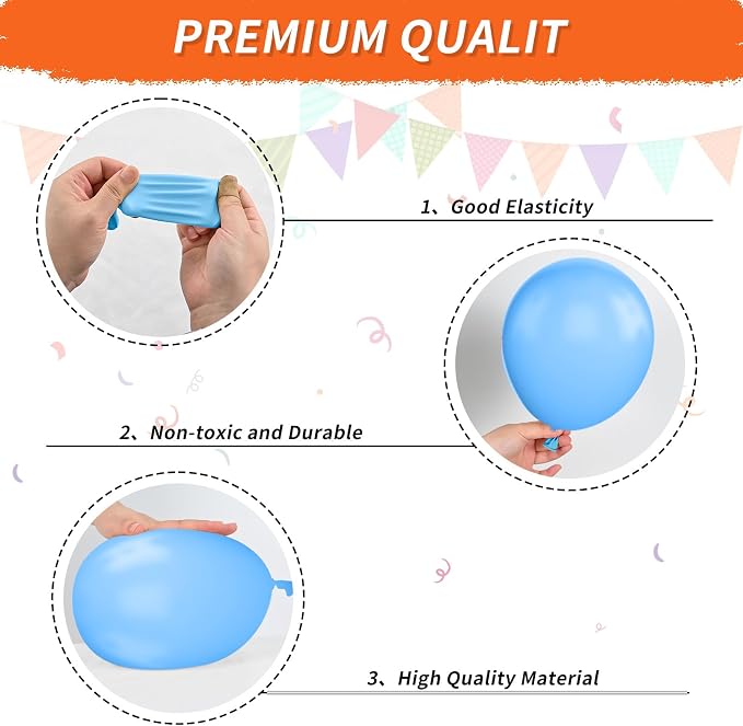 Blue and Orange Balloons, Dog Paw Print Balloons 12 inch Light Blue Balloon - Image 6