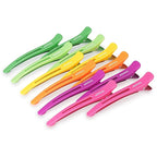 AIMIKE 12pcs Hair Clips Set - No Crease Duck Billed Clips with Silicone Band for Styling, Cutting, and Sectioning Salon Hair