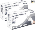 Disposable Gloves Large, Nitrile and Vinyl Blend Material Gloves, Latex Free 4 Mil 200 Pc Food Grade Glove for Cleaning, Food Prep,Hair Dye,Tattoo, White