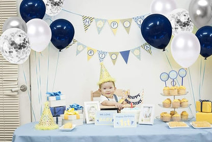 Navy Blue Balloons, 12 Inch White Balloons - Image 7