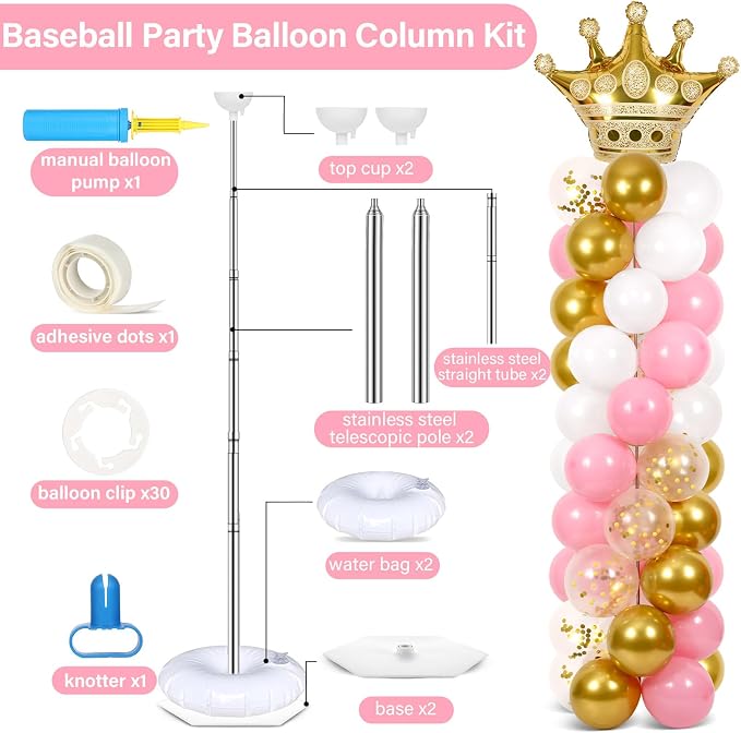 2 Sets Princess Party Balloon Column Stand Kit - Image 2