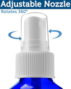 Sally's Organics Empty Blue Glass Small Portable Atomizer Spritzer, 2 Pack (4oz)