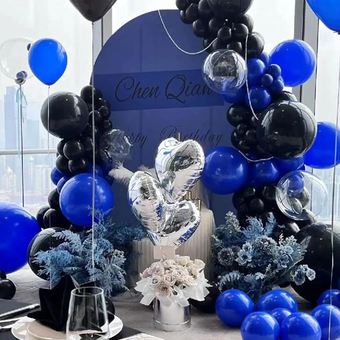 Blue Black and White Balloon Arch Kit - Image 7