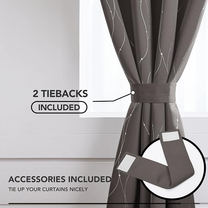 Deconovo Blackout Curtains for Bedroom and Living Room, 72 Inch Length - Image 4