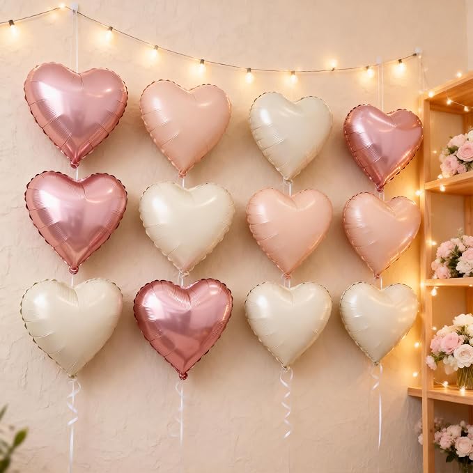 Pink Cream Heart Balloons - Image 8