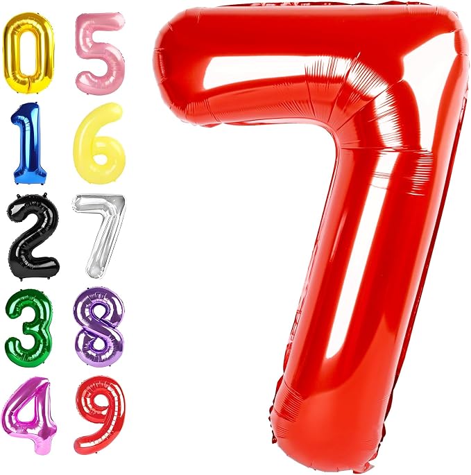 Number Balloons 40 Inch Red 6 Balloon by Argthjy