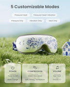 RENPHO Eyeris 1 Eye Massager with Heat, Christmas Birthday Gifts for Mom Dad Women Men Her Him, Sleep Mask with Heat Bluetooth Music, Relax Eye