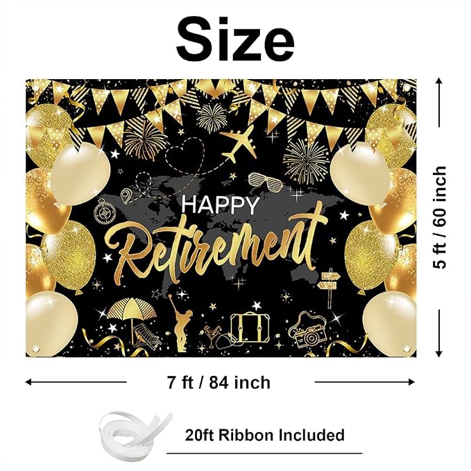 Mocsicka Happy Retirement Backdrop Pink Rose Gold Balloons Women Happy - Image 3