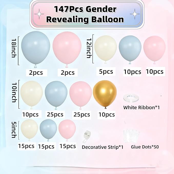 Gender Reveal Balloon Arch Kit, Metallic Gold，Sand, Bachelorette, Baby Shower - Image 2