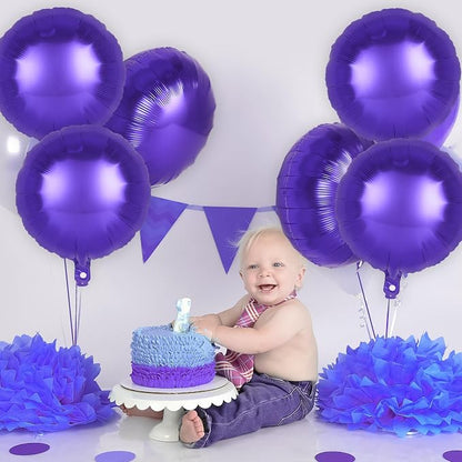 20 Pcs Purple Round Shaped Balloons, 18 Inch Round Foil Balloon, Giant Round - Image 4