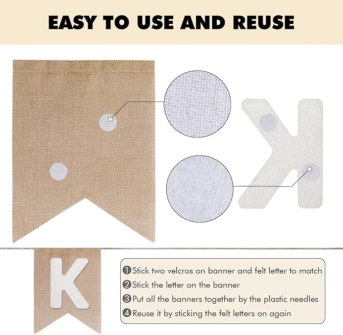 Custom Banner Kit, 28 Burlap Banner - Image 4