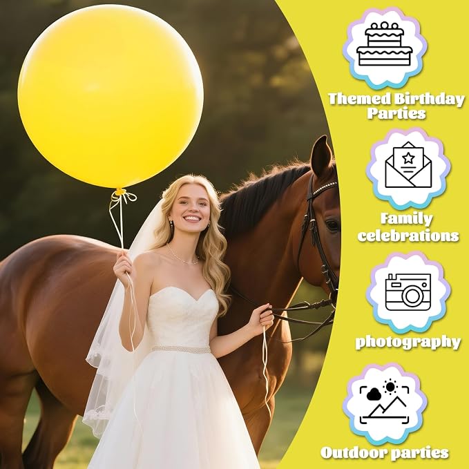 Yellow Big Balloons 32pcs, 18 Inch Large Latex Giant Heavy Duty Balloons - Image 5