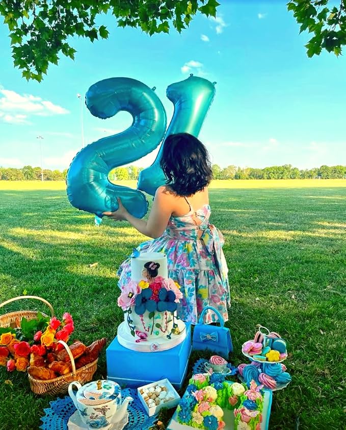 Blue Number 1 Balloon 40 inch, Balloon numbers party supplies, deco photo shoot - Image 4