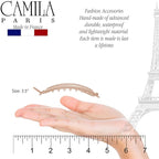 Camila Paris CP2320 French Hair Barrette Clip, Flexible Ponytail Holder No Metal Parts, Strong Hold Grip Hair Clips for Women, No Slip and Durable Styling Girls Hair Accessories, Made in France