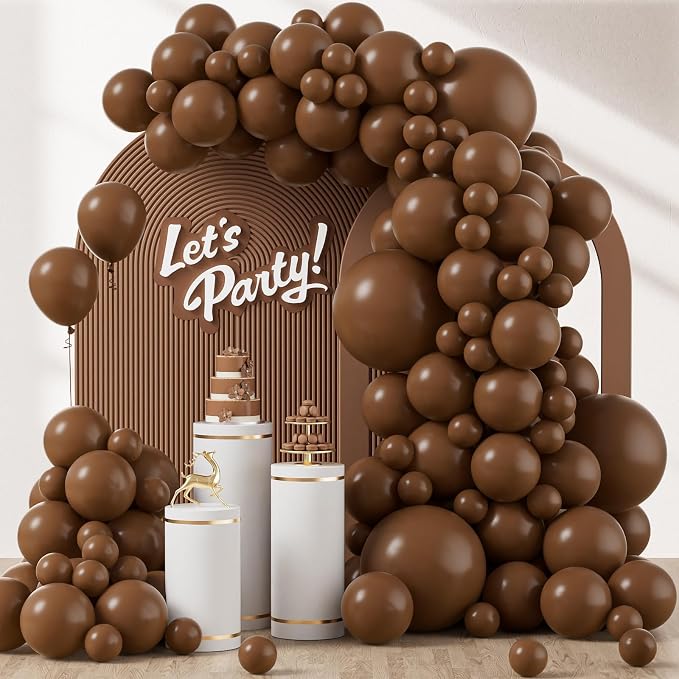 Awenztech 122pcs Dark Brown Balloons, 18 12 10 5 inch Boho Balloons Different by Awenztech