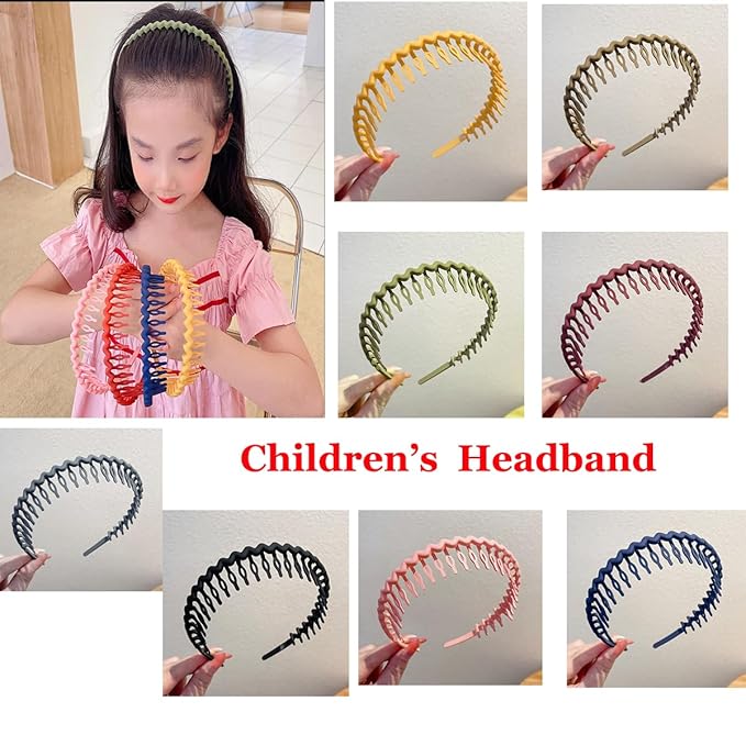 YWSHF 8 PCS Non Slip Headbands Zigzag Plastic Headband Shark Teeth Headbands Curly Hair Comb Bands Hoop Headband for Women Men