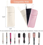Hair Tools Travel Bag, Heat Resistant Curling Iron Holder & Flat Iron Case, Hot Tools Organizer Pouch for Hair Straightener, Hair Dryer, Crimper & Styling Accessories, Travel Makeup Bag