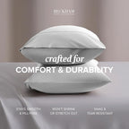 Beckham Hotel Collection Cooling Pillowcases for Hot Sleepers, Standard/Queen Size Set of 2, Cool Bedding, Envelope Closure, Silky Soft, Breathable, Moisture-Wicking, White