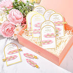 20PCS Bridesmaid Pink Checkered Hair Accessories - No Bend Creaseless Glitter Hair Clips for Bride Women Girls (20Pcs/10Cards)