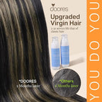 DOORES Clip in Hair Extensions, 7pcs 18 Inch 110g Balayage Natural Black to Light Blonde, Seamless Human Hair Extensions Seamless Clip Remy Hair Straight Hair Extensions Invisi Edge Hair Extensions