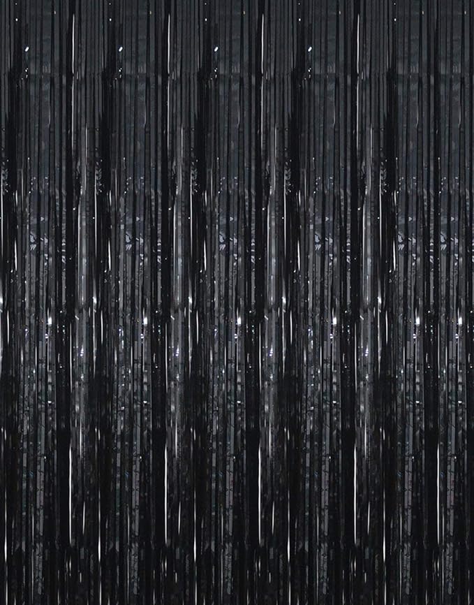 GOER 3.2 ft x 9.8 ft Black Photo Backdrop Party Streamers by GOER