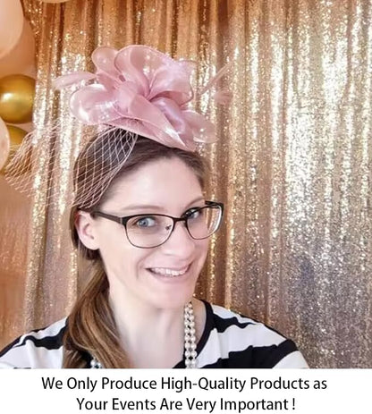 ShinyBeauty 4FT x 7FT Rose Gold Sequin Backdrop | Photo Booth Background | - Image 2