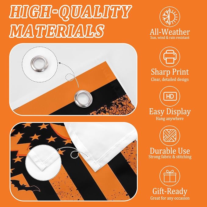Custom Halloween Flag 3x5 Ft Outdoor, Personalize Print Your Own Text/Photo/Logo - Image 3