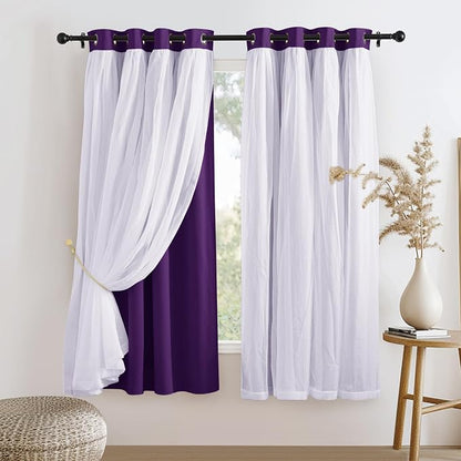 PONY DANCE Bedroom Curtains Purple, Royal Purple | Mix & Match Room Darkening by PONYDANCE