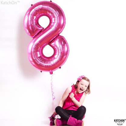 KatchOn Foil Hot Pink 8 Balloon Number - Image 6