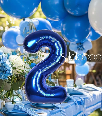 40 Inch Navy Blue Big Number 2 Balloon 0-9 Large Helium | Royal Blue 2nd Foil - Image 6