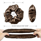 LilySilk Silk Hair Scrunchie, 100% Mulberry Silk, No Damage, Elastic, Chocolate, 1 Count