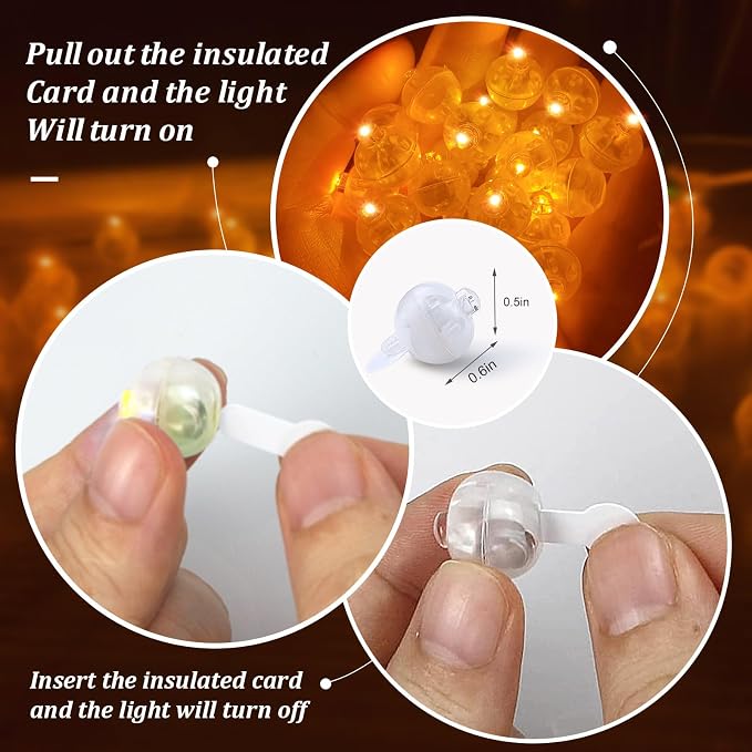 50pcs LED Orange Balloon Light Mini Tiny LED Light, Small Round Led Ball Lamp - Image 2
