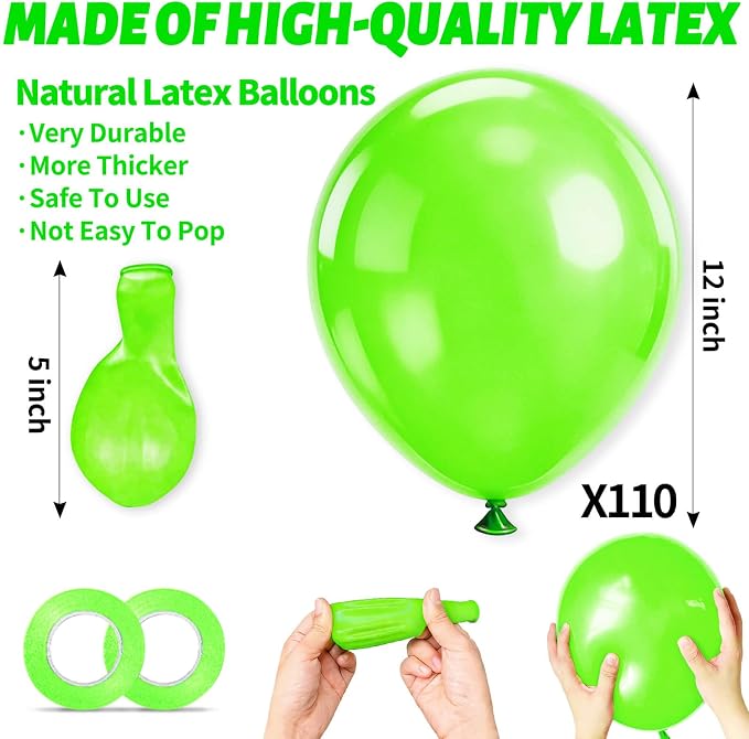 110pcs Green Balloon 12 inch - Image 3
