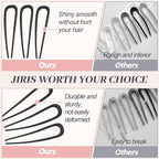 2PCS 5.5Inch French Hair Pins Large U-Shaped Pins for Women and Girls Fashion Metal Hair Pin French Twist Hair Pins for Buns, Updos,Stylish and Functional(set3-black)