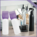 BLAAROOM Root Comb Applicator Bottles 6 Ounce, 2 Pack - Hair Oil Applicator with Dispenser, Root Comb Brush - Dark Purple