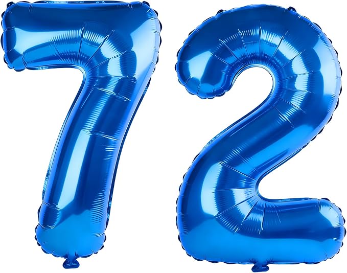 40 Inch Number 72 Balloons for 72nd Birthday Party Decorations, 0-100 Dark Blue by FOBELEC