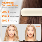 Cordless Hair Straightener, Portable Flat Iron for Travel, 2 in 1 Hair Styling Tools for straightening and Curling, Lightweight on-The-go, 4000 mAh Battery, Fast USB-C Charging (White)